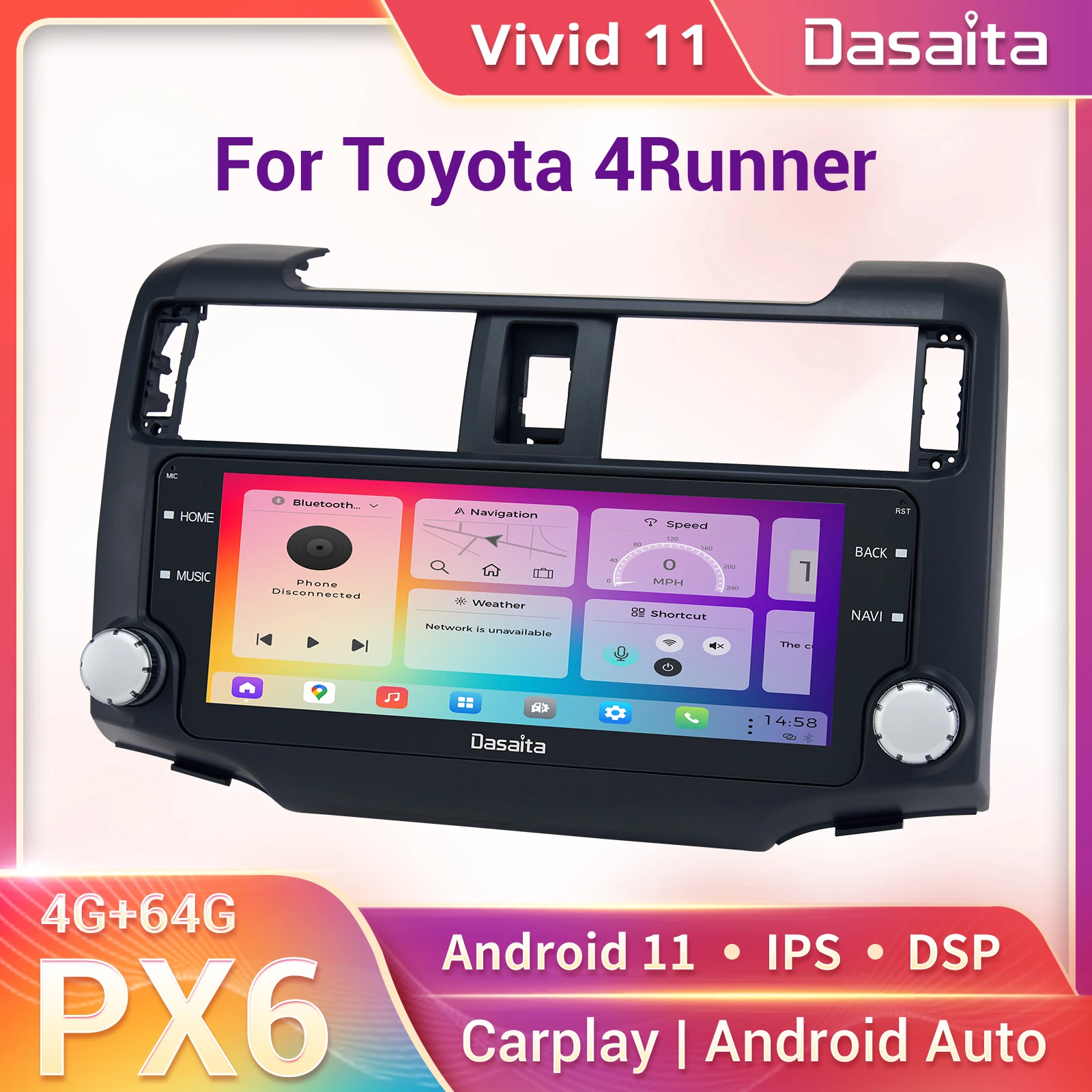 Автомобильная магнитола Dasaita для Toyota, стерео-система на Android, с сенсорным экраном 10,25 дюйма, GPS, 4 Гб ОЗУ, 64 Гб ПЗУ, для Toyota 4runner Carplay, 2011-2013/2014 ГГц
Автомобильная магнитола Dasaita для Toyota, стерео-система на Android, с сенсорным экраном 10,25 дюйма, GPS, 4 Гб ОЗУ, 64 Гб ПЗУ, для Toyota 4runner Carplay, 2011-2013/2014 ГГц