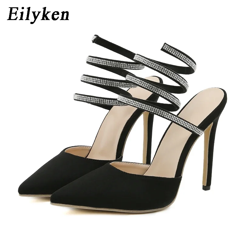 

Eilyken/пикантные женские туфли-лодочки с острым носком и стразы, украшенные кристаллами; Уличная обувь на тонком высоком каблуке для стриптиза; Женская обувь для выпускного