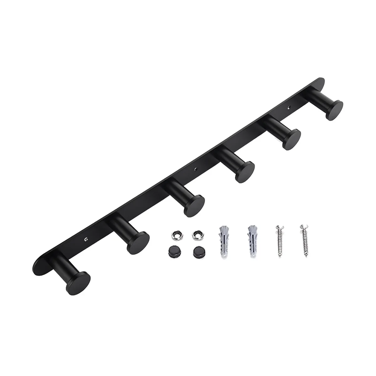 Black Towel Hook, Bathroom Wall Hook Rack with 6 Hooks Bedroom Coat Hook Kitchen Robe Hanger Wall Mount 
Black Towel Hook, Bathroom Wall Hook Rack with 6 Hooks Bedroom Coat Hook Kitchen Robe Hanger Wall Mount