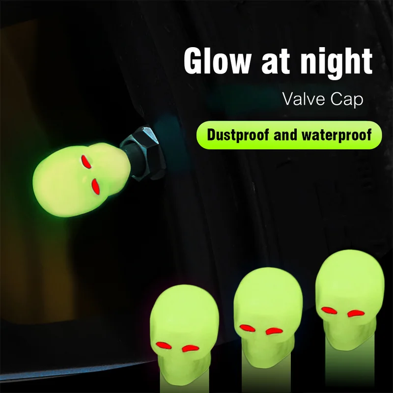 Fluorescent Yellow Skull Car Tire Valve Caps Nozzle Cap Auto Motorcycle Bicycle Decor Night Glowing Wheel Plug Cover Accessories
Fluorescent Yellow Skull Car Tire Valve Caps Nozzle Cap Auto Motorcycle Bicycle Decor Night Glowing Wheel Plug Cover Accessories