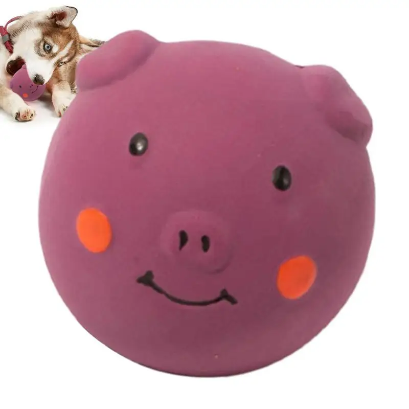 

Dog Squeaky Toys Puppy Toy Ball Pig Shape Bite Resistant Interactive Teething Toys For Large/Medium/Small Breeds Pet