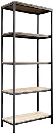 Высокий книжный шкаф с дубовой отделкой и ТВ-стендом North Avenue, для телевизоров до 36 дюймов, Дубовая отделка