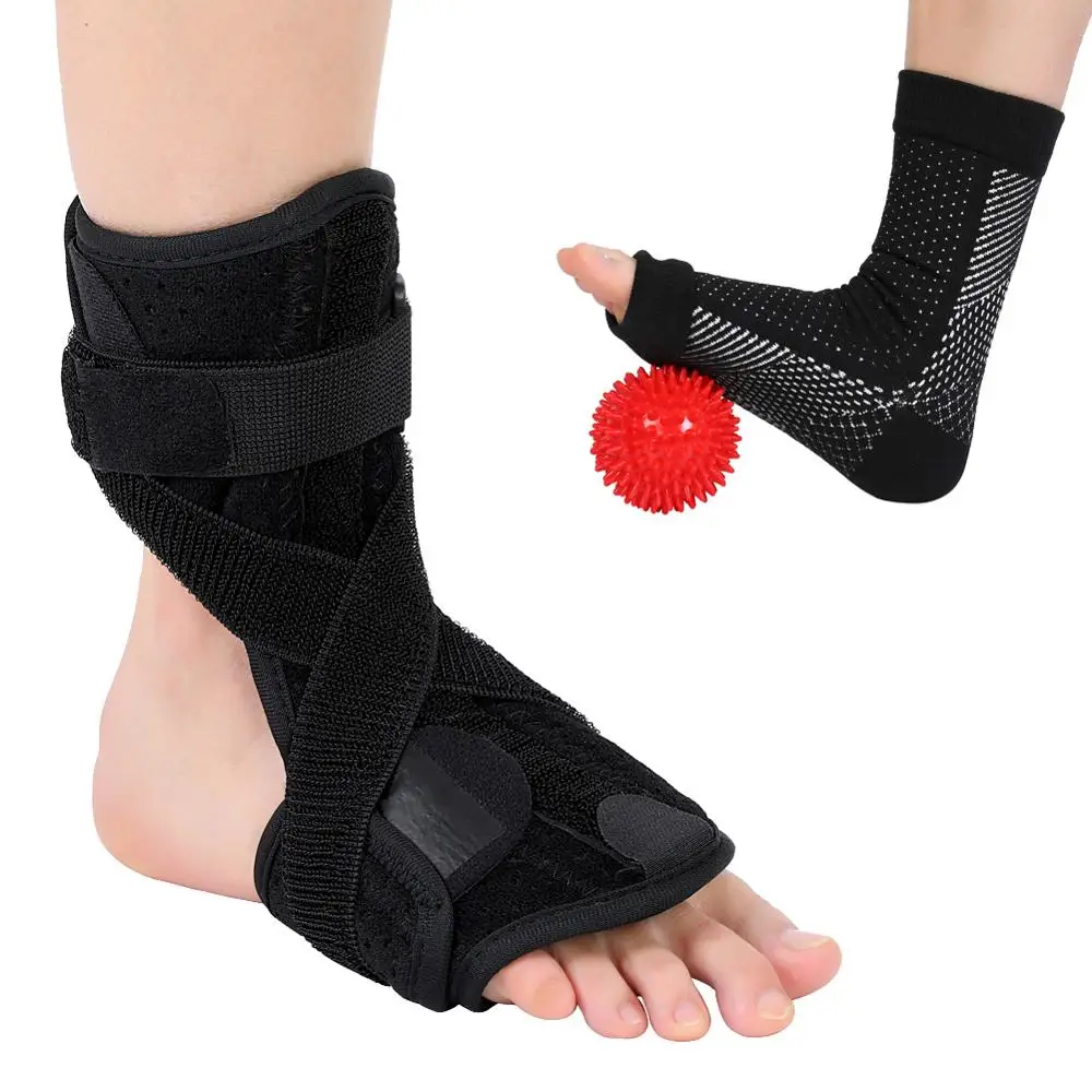 Plantar Fasciitis Dorsal Night Splint For Heel Pain Relief Foot Drop Orthotic Brace For Sleep With Sock &Hard Spiky Massage Ball
Plantar Fasciitis Dorsal Night Splint For Heel Pain Relief Foot Drop Orthotic Brace For Sleep With Sock &Hard Spiky Massage Ball