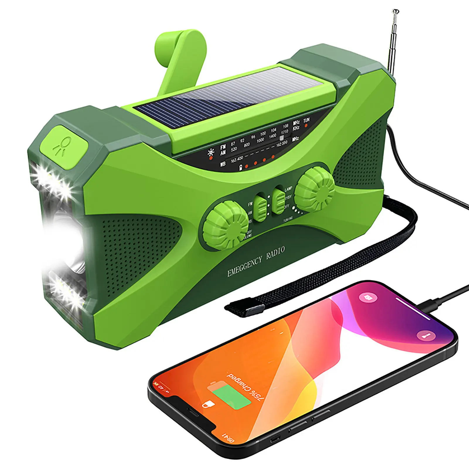 Waterproof Auto Scan Emergency Radio Solar Hand Crank Portable AM/FM Radio 5000mAh With Flashlight SOS
Waterproof Auto Scan Emergency Radio Solar Hand Crank Portable AM/FM Radio 5000mAh With Flashlight SOS