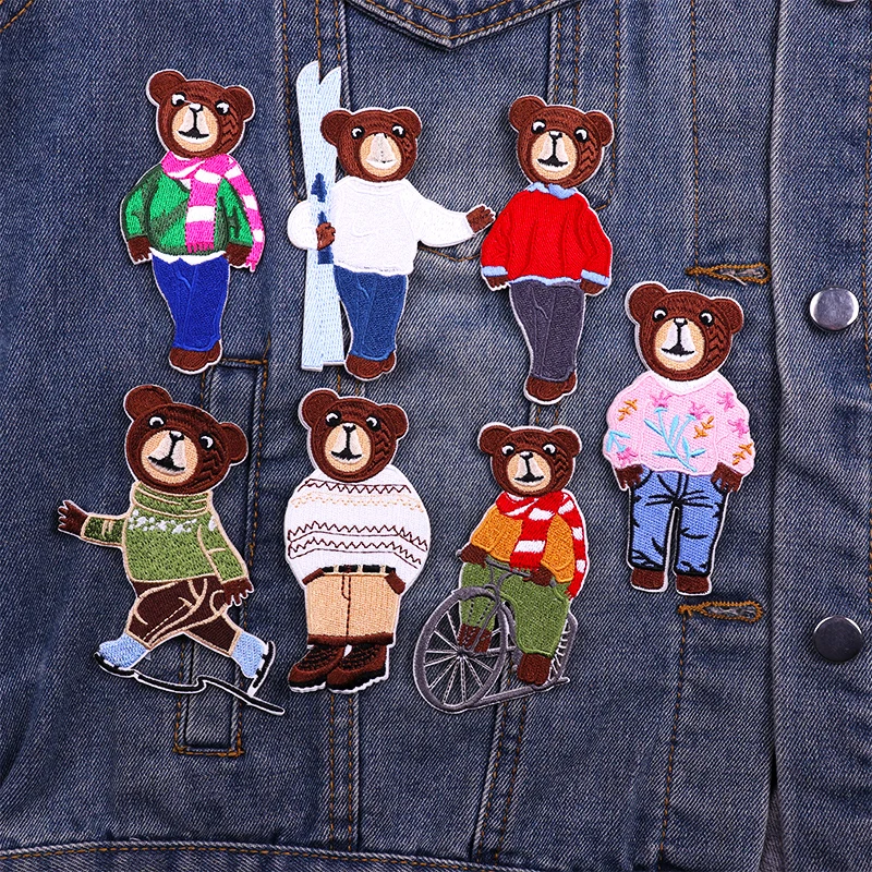 Prajna Cartoon Bear Self-adhesive Embroidered Patches On Kids Clothes DIY Cartoon Patches For Clothing Stickers Bear Badges
Prajna Cartoon Bear Self-adhesive Embroidered Patches On Kids Clothes DIY Cartoon Patches For Clothing Stickers Bear Badges