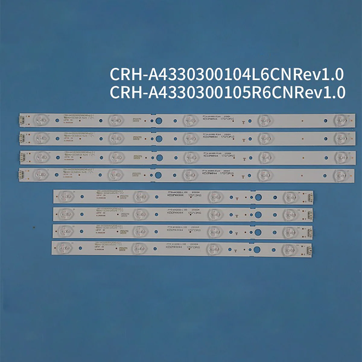 

8pcs/set LED strip for LG 43UJ620V 43UJ6200 CRH-A4330300104L6CNRev1.0 CRH-A4330300105R6CNRev1.0 CRH-A4330300105R74CREV1.0