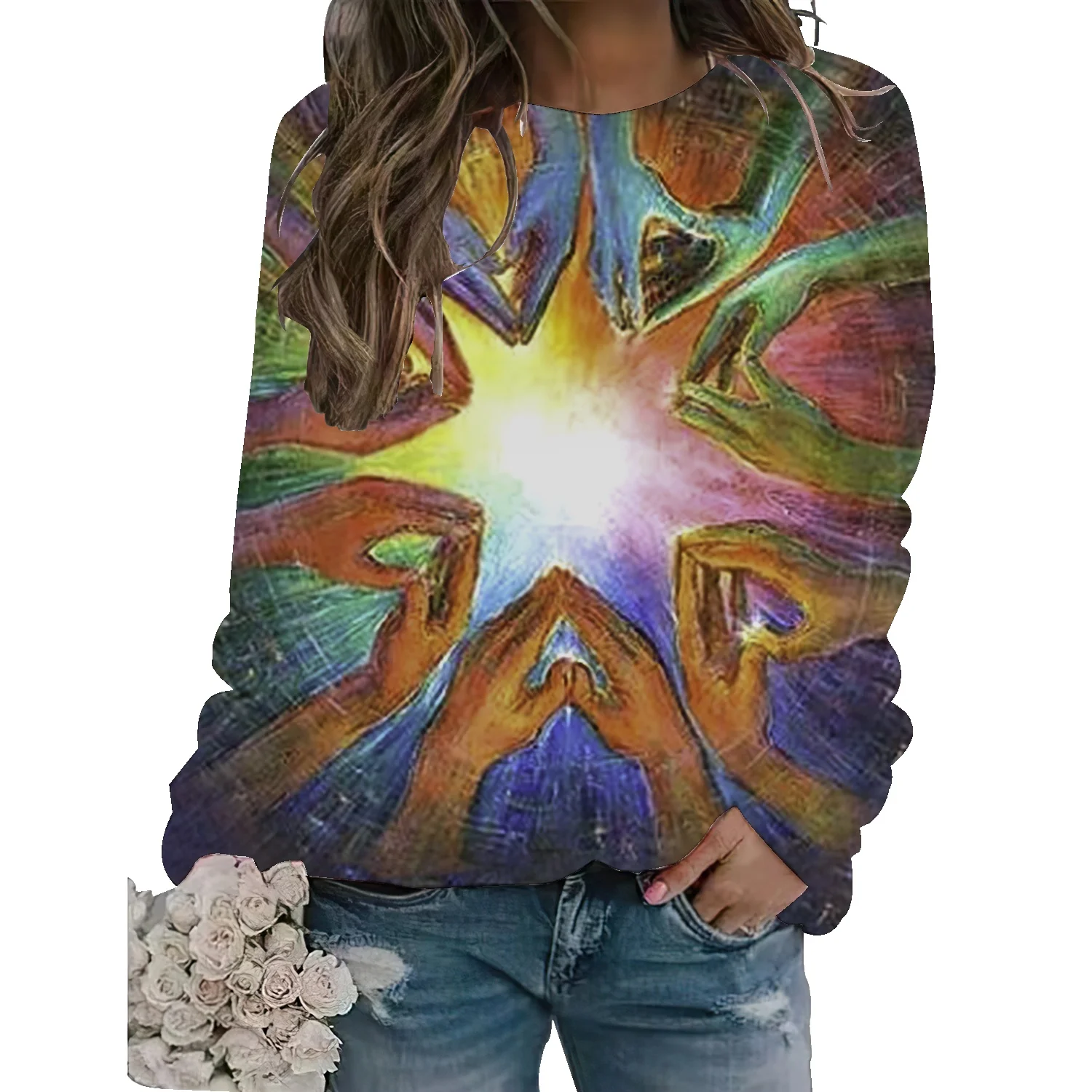 Plus Size Women's 3D Abstract Painting Sweatshirt Summer Natural Scenery Long Sleeve O-Neck Loose Top Casual Street Jacket
Plus Size Women's 3D Abstract Painting Sweatshirt Summer Natural Scenery Long Sleeve O-Neck Loose Top Casual Street Jacket