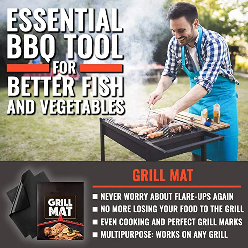 BBQ Grill Mat BBQ Tool Non-stick Baking Mat Cooking Grilling Sheet Heat Resistance Easily Cleaned Kitchen Barbecue Tools 40*33cm
BBQ Grill Mat BBQ Tool Non-stick Baking Mat Cooking Grilling Sheet Heat Resistance Easily Cleaned Kitchen Barbecue Tools 40*33cm