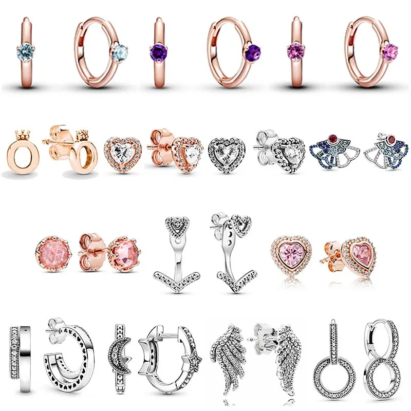 925 Sterling Silver Earring Rose Solitaire Huggie Polished Crown O Elevated Heart Earring With Crystal For Women Fashion Jewelry
925 Sterling Silver Earring Rose Solitaire Huggie Polished Crown O Elevated Heart Earring With Crystal For Women Fashion Jewelry