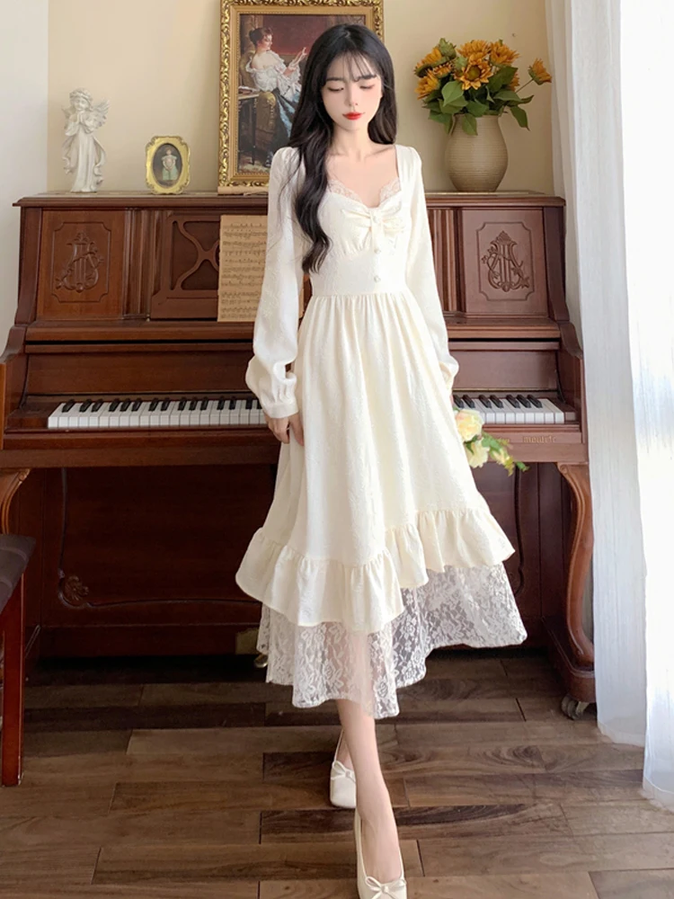 2022 New Fall Winter Women knitting Dress Korean Female V-neck Solid Long Sleeve High Waist Midi Dress pullover A-line skirt
2022 New Fall Winter Women knitting Dress Korean Female V-neck Solid Long Sleeve High Waist Midi Dress pullover A-line skirt