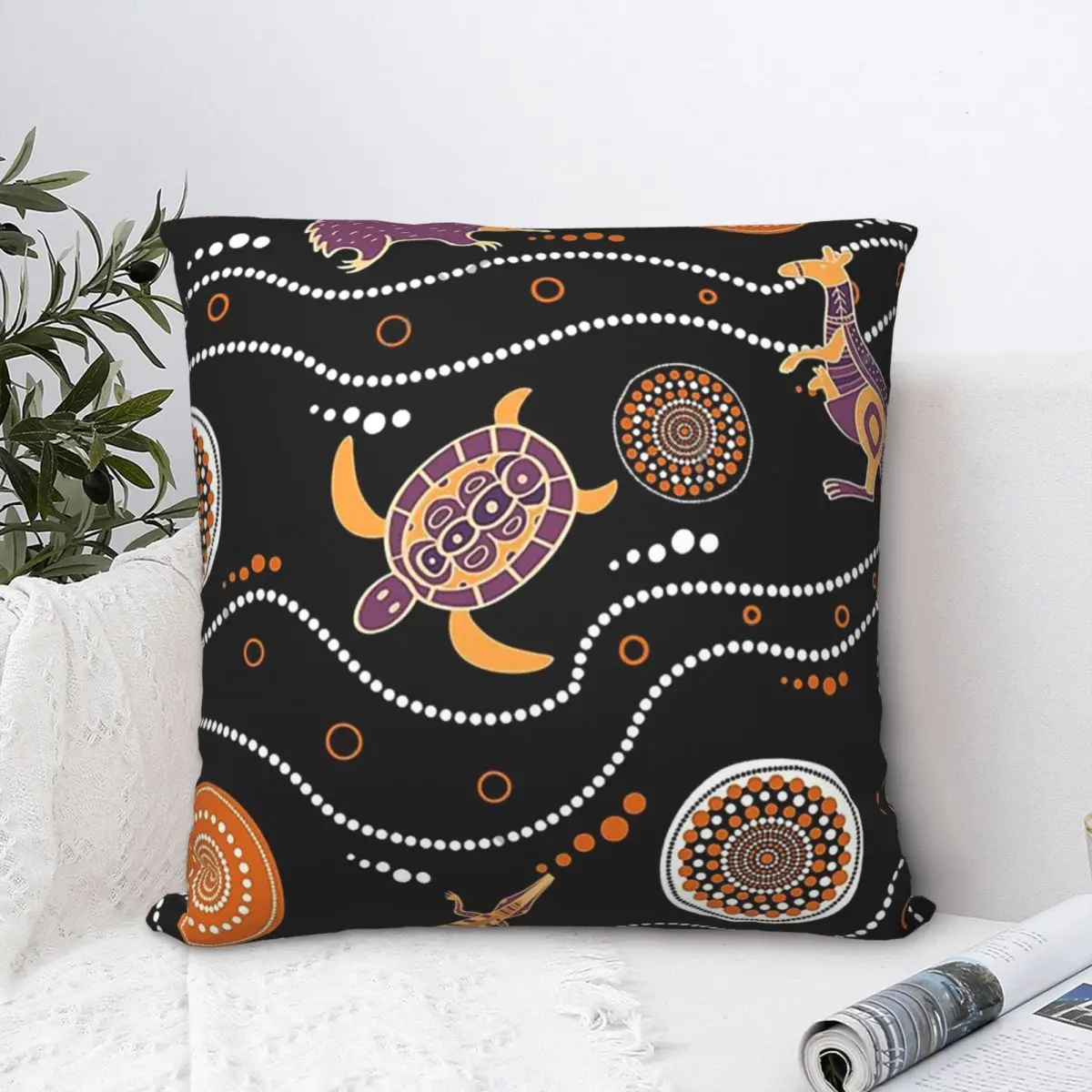 

Dot To Authentic Painting Hug Pillowcase Australian Aboriginal Art Backpack Cushion DIY Printed Car Throw Pillow Case Decorative