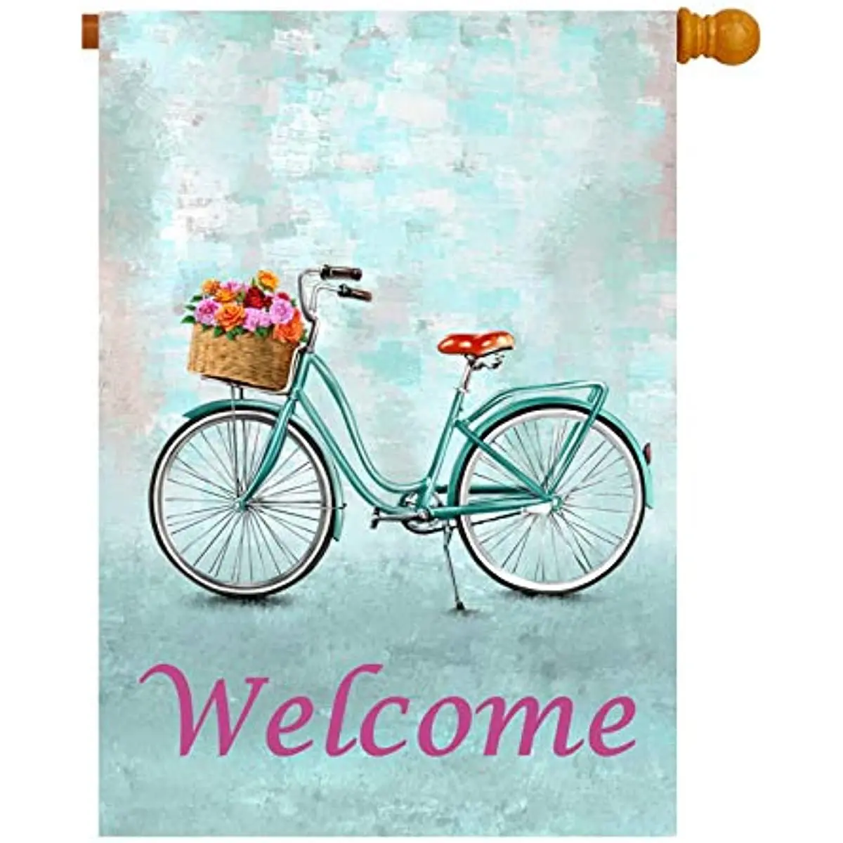Vintage bike outdoor summer flag rose flowers and bicycle decoration for house and yard. Double sided decorative seasonal
Vintage bike outdoor summer flag rose flowers and bicycle decoration for house and yard. Double sided decorative seasonal