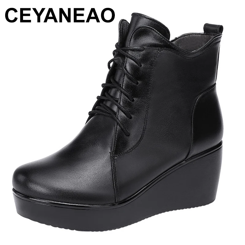 Small Size 32-43 Quality Soft Leather Platform Wedges Shoes Women 2023 Fall Winter Medium Heels Short Plush Ankle Boots Mom
Small Size 32-43 Quality Soft Leather Platform Wedges Shoes Women 2023 Fall Winter Medium Heels Short Plush Ankle Boots Mom