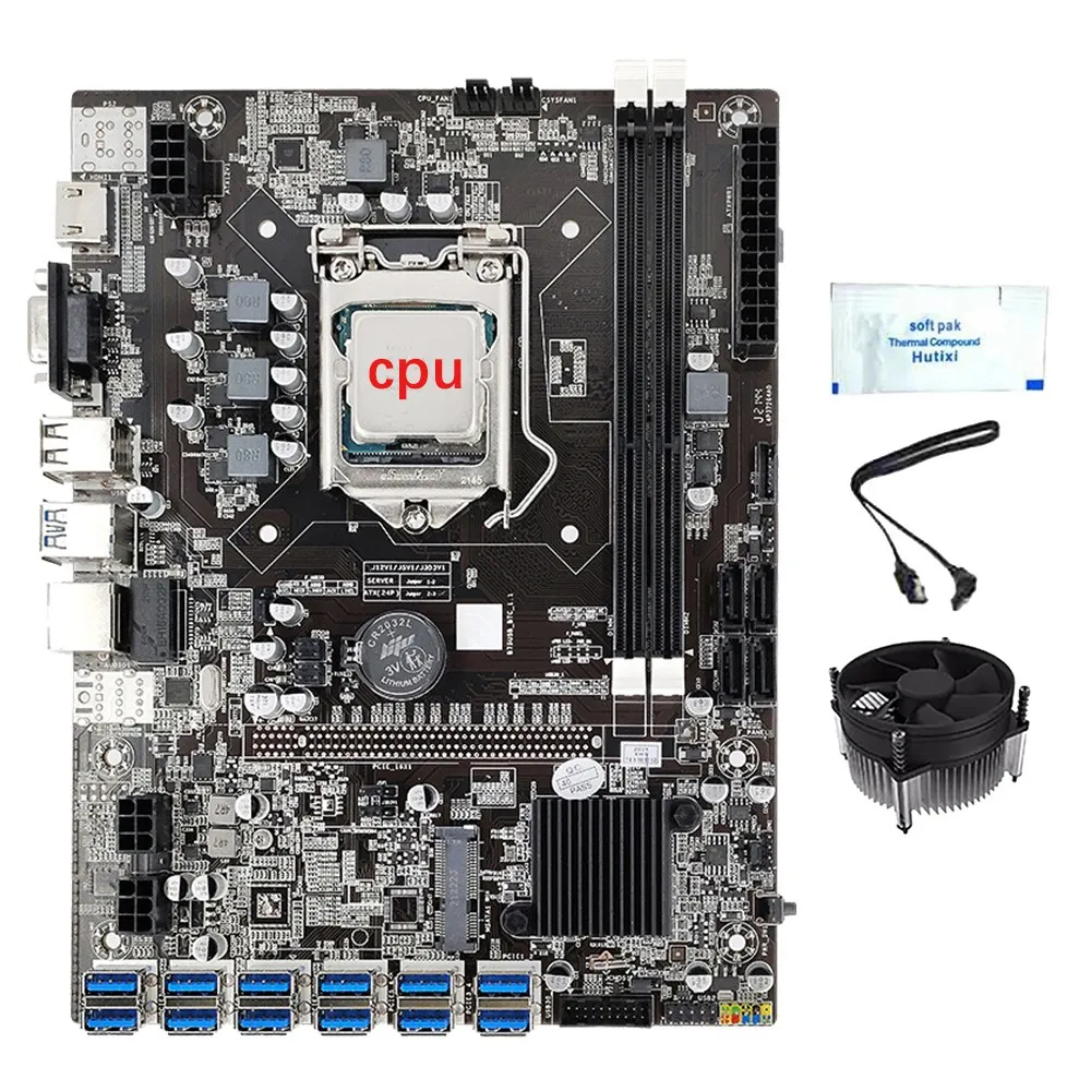 12 GPU B75 BTC/ETH Mining Motherboard+CPU+Fan+Thermal Grease+SATA Cable 12 USB3.0 to PCIE1X Slot LGA1155 DDR3 SATA3.0
12 GPU B75 BTC/ETH Mining Motherboard+CPU+Fan+Thermal Grease+SATA Cable 12 USB3.0 to PCIE1X Slot LGA1155 DDR3 SATA3.0
