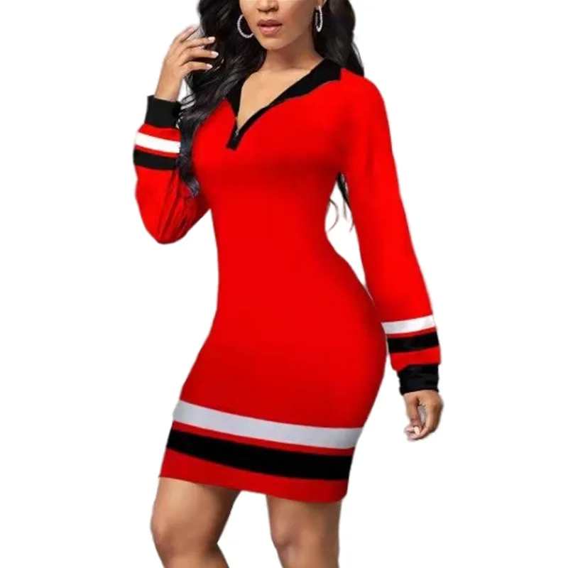 Autumn Spring Stretch Slim Knitted Turtleneck Dress Woman Fashion Striped Casual Bodycon Zip Dress Long Sleeve Official Dresses
Autumn Spring Stretch Slim Knitted Turtleneck Dress Woman Fashion Striped Casual Bodycon Zip Dress Long Sleeve Official Dresses