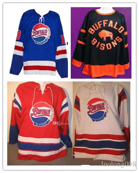 

Vintage BUFFALO BISONS Hockey Jersey Embroidery Stitched Customize any number and name Jerseys