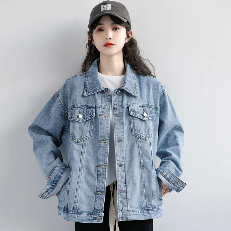 2023 Spring New Harajuku Blue Denim Jacket Women Autumn Korean Casual Outerwear Vintage Jeans Coat Female Loose Clothes G1852
2023 Spring New Harajuku Blue Denim Jacket Women Autumn Korean Casual Outerwear Vintage Jeans Coat Female Loose Clothes G1852