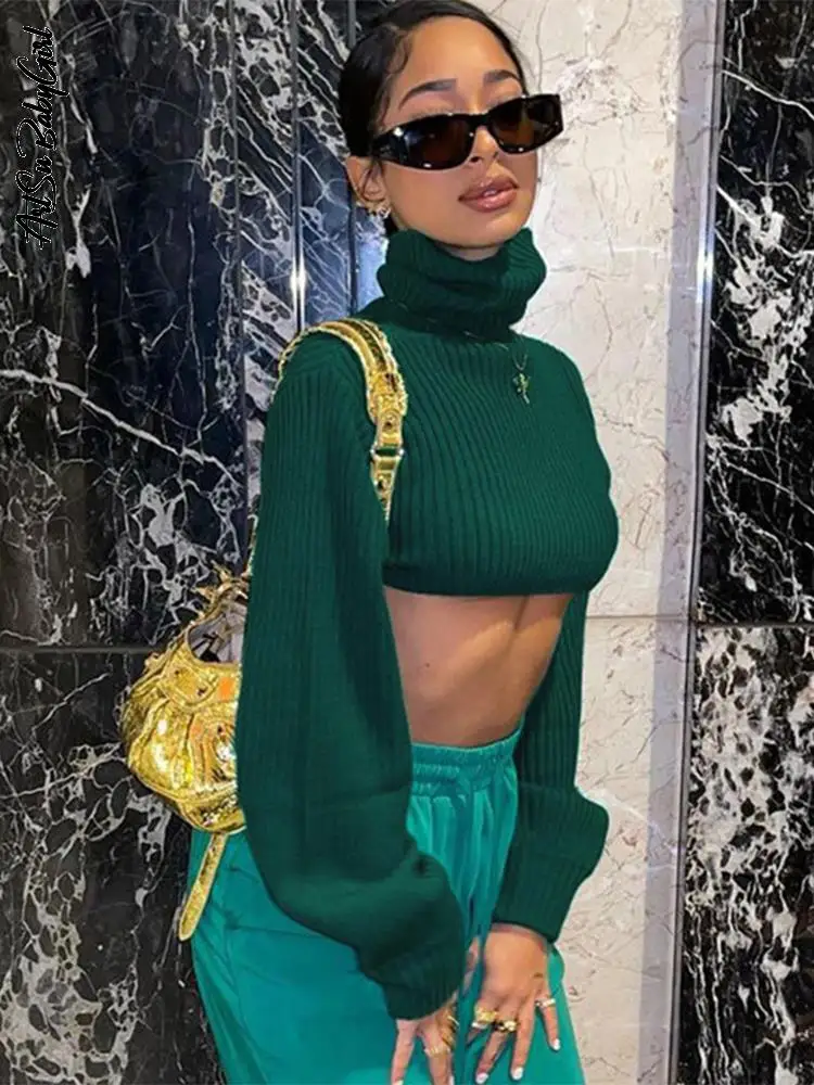 Cropped Sweater Knitted Top Long Sleeve Jumper Slim Green Sweaters Autumn Winter Clothes 90s Streetwear Turtleneck Pullovers
Cropped Sweater Knitted Top Long Sleeve Jumper Slim Green Sweaters Autumn Winter Clothes 90s Streetwear Turtleneck Pullovers