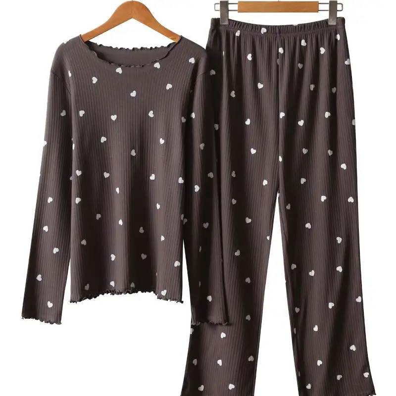 Japanese Casual Home Wear Pajama Sets O Neck Heart Print Long Sleeve Top Sleepwear+high Waist Wide Leg Pant Underwear O2
Japanese Casual Home Wear Pajama Sets O Neck Heart Print Long Sleeve Top Sleepwear+high Waist Wide Leg Pant Underwear O2