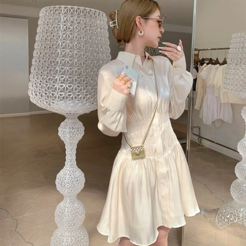 Woman Summer Solid Color Slim Elegant Mini Dress Female High Version Casual Loose Designed Folds Dress Ladies New Dresses ML174
Woman Summer Solid Color Slim Elegant Mini Dress Female High Version Casual Loose Designed Folds Dress Ladies New Dresses ML174