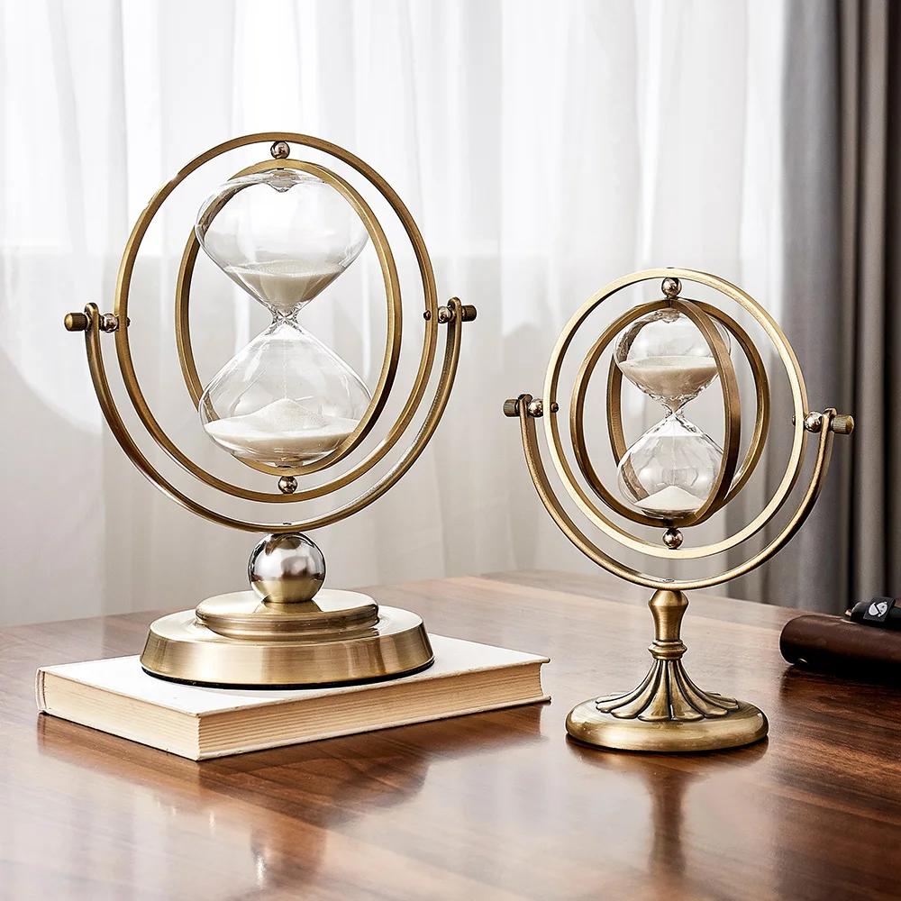 European Retro Globe Hourglass Sand Timer Metal Hour Glass 15/30 Minutes Time Hourglass Clock Household Items Desktop Decoration
European Retro Globe Hourglass Sand Timer Metal Hour Glass 15/30 Minutes Time Hourglass Clock Household Items Desktop Decoration
