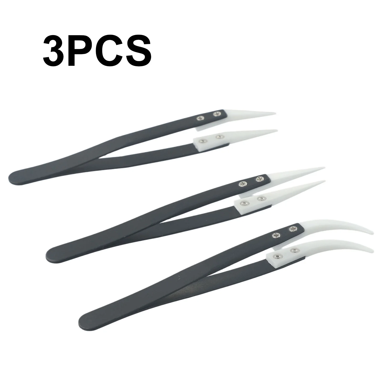 Tool Reverse Tweezers Ceramic Tweezers 1set 3pcs High Temperature Silver And Black Solder Resistant Stainless Steel + Ceramic
Tool Reverse Tweezers Ceramic Tweezers 1set 3pcs High Temperature Silver And Black Solder Resistant Stainless Steel + Ceramic
