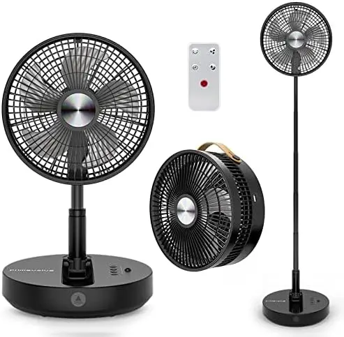 10" Portable Oscillating Fan, Up to 32 Hours Battery Operated Fan with Remote, Foldaway Fan with Adjustable Height, 4 Speeds
10" Portable Oscillating Fan, Up to 32 Hours Battery Operated Fan with Remote, Foldaway Fan with Adjustable Height, 4 Speeds