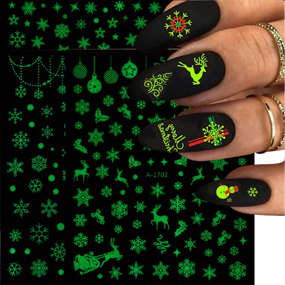 12Pcs Merry Christmas Nail Art Decals Decoration Self Adhesive Luminous Nail Stickers Manicure 3D Glow Design White Snow Sticker
12Pcs Merry Christmas Nail Art Decals Decoration Self Adhesive Luminous Nail Stickers Manicure 3D Glow Design White Snow Sticker