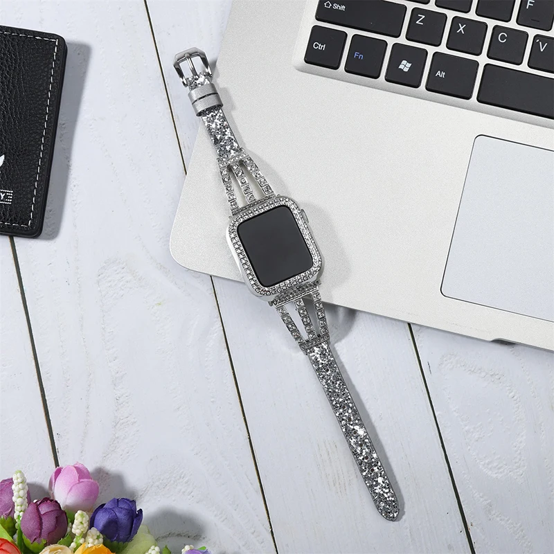 Flash leather strap for Apple Watch Band 38mm 40mm 41mm 42mm 44mm 45mm Shiny Glitter Women girls Bands for iWatch Series 7 6543
Flash leather strap for Apple Watch Band 38mm 40mm 41mm 42mm 44mm 45mm Shiny Glitter Women girls Bands for iWatch Series 7 6543