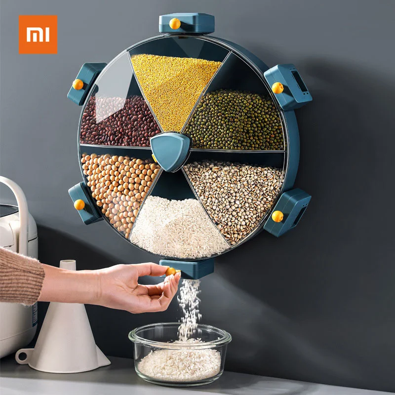 Xiaomi 6 grids kitchen cereal dispenser rotating storage box dry food rice container flour storage box grain storage bottle
Xiaomi 6 grids kitchen cereal dispenser rotating storage box dry food rice container flour storage box grain storage bottle