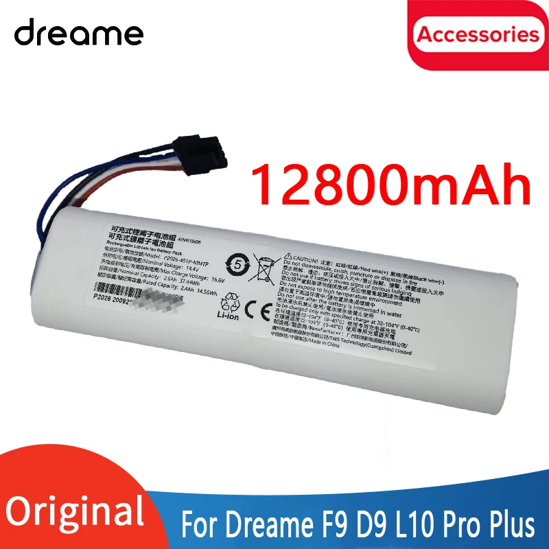 Оригинальный аккумулятор Dreame 12800 мАч, аксессуары для F9 D9 L10 Pro Plus RLS3 RLS5 RLS5L RLS5D, запчасти для пылесоса
Оригинальный аккумулятор Dreame 12800 мАч, аксессуары для F9 D9 L10 Pro Plus RLS3 RLS5 RLS5L RLS5D, запчасти для пылесоса