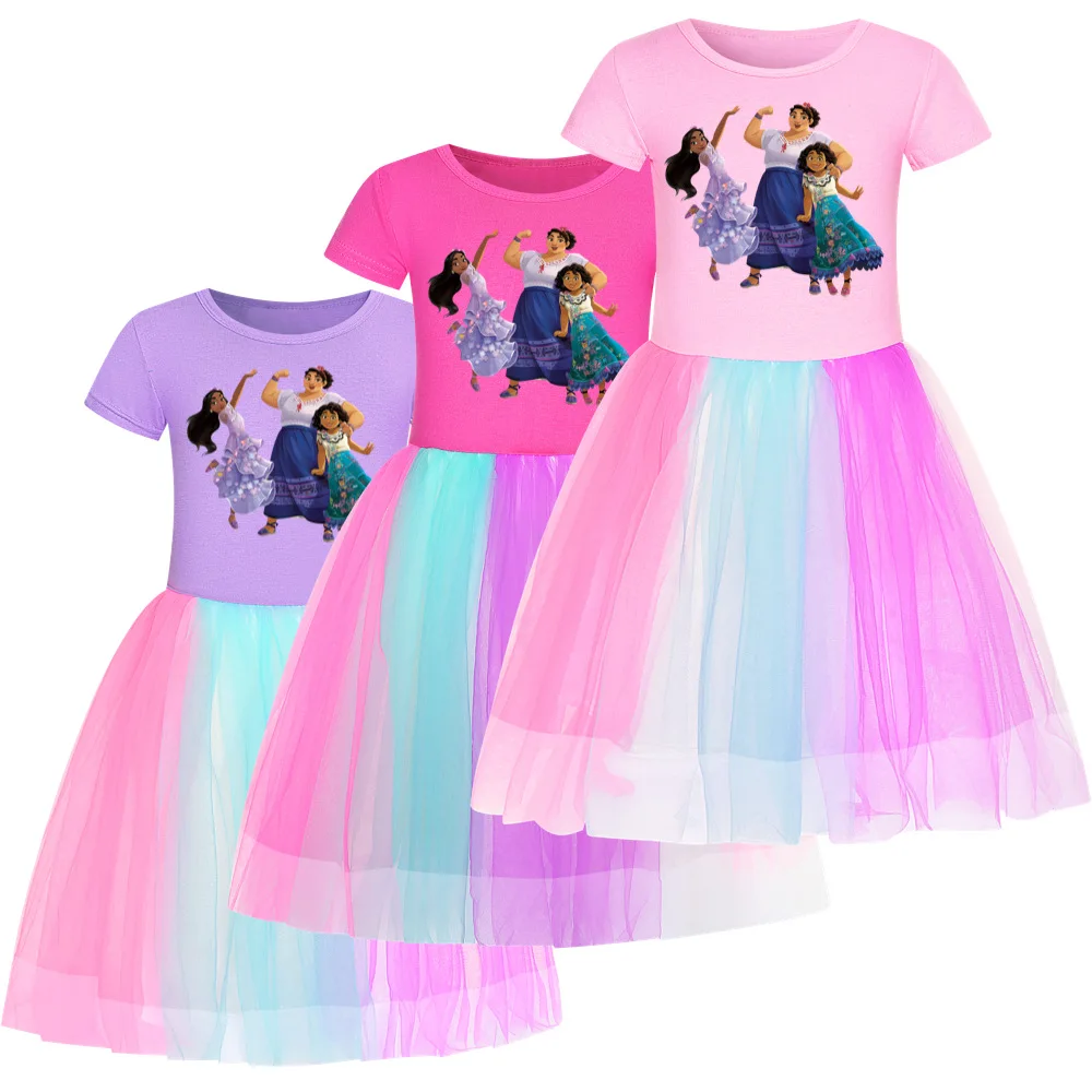 New Movie Encanto Mirabel Girls Princess Cosplay Dress Fashion Kids Toddler Short Sleeve Rainbow Lace Cute Party Dress
New Movie Encanto Mirabel Girls Princess Cosplay Dress Fashion Kids Toddler Short Sleeve Rainbow Lace Cute Party Dress