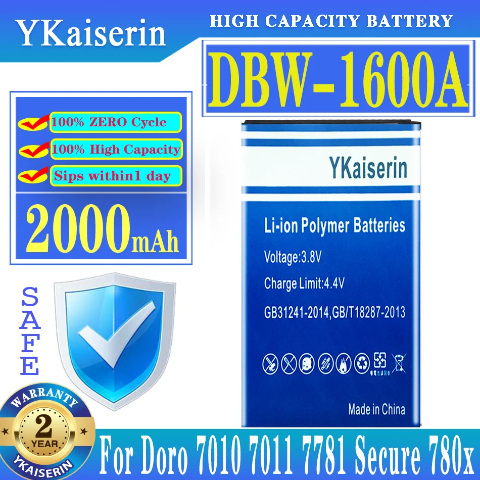 Запасная аккумуляторная батарея ykaisсеребрин 2000 мАч, фонарь DBW1600A для Doro 7781 7010 7011, безопасные батареи 780x
Запасная аккумуляторная батарея ykaisсеребрин 2000 мАч, фонарь DBW1600A для Doro 7781 7010 7011, безопасные батареи 780x