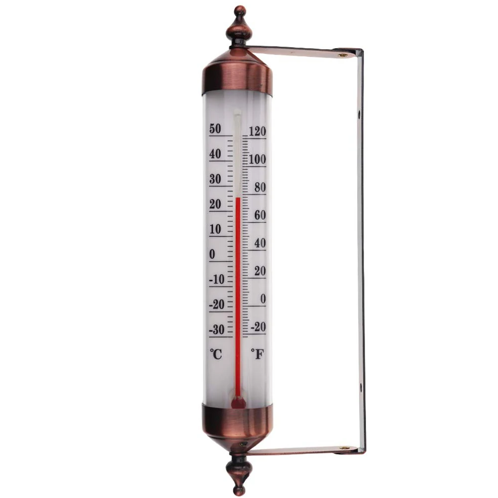 

Thermometer Adjustable Arm Hanging Bronze Temperature Measurement Garden Patio Outdoor Outside Wall Greenhouse Thermometers