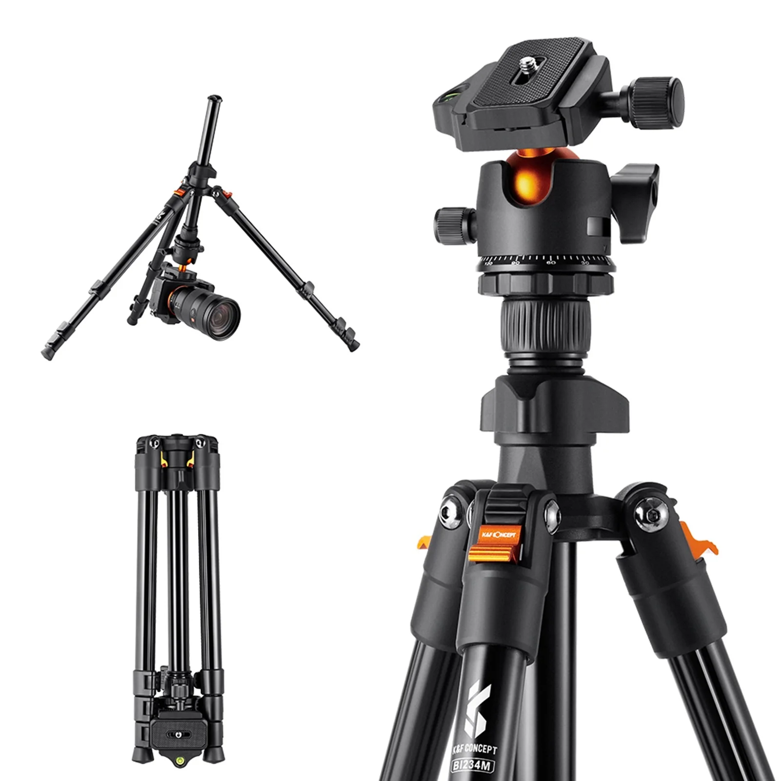 

Top 60cm Camera Tripod Stand Aluminum Alloy Photography Low Angle Travel Tripod with Carrying Bag for DSLR Cameras