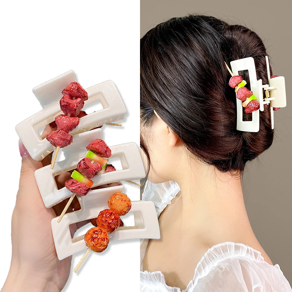 Cute Skewers Hairpins Simulation Food Hair Claw Hair Accessories Barbecue Ribs Shark Clip Girls Funny Kelp Barrettes Headwear
Cute Skewers Hairpins Simulation Food Hair Claw Hair Accessories Barbecue Ribs Shark Clip Girls Funny Kelp Barrettes Headwear
