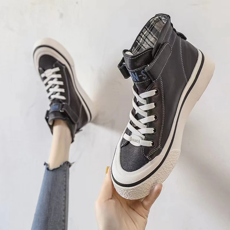 Туфли кожаные на шнуровке, высокие однотонные, мягкая подошва, дышащие, на липучке, повседневная обувь для скейтборда, белые, осень
Туфли кожаные на шнуровке, высокие однотонные, мягкая подошва, дышащие, на липучке, повседневная обувь для скейтборда, белые, осень