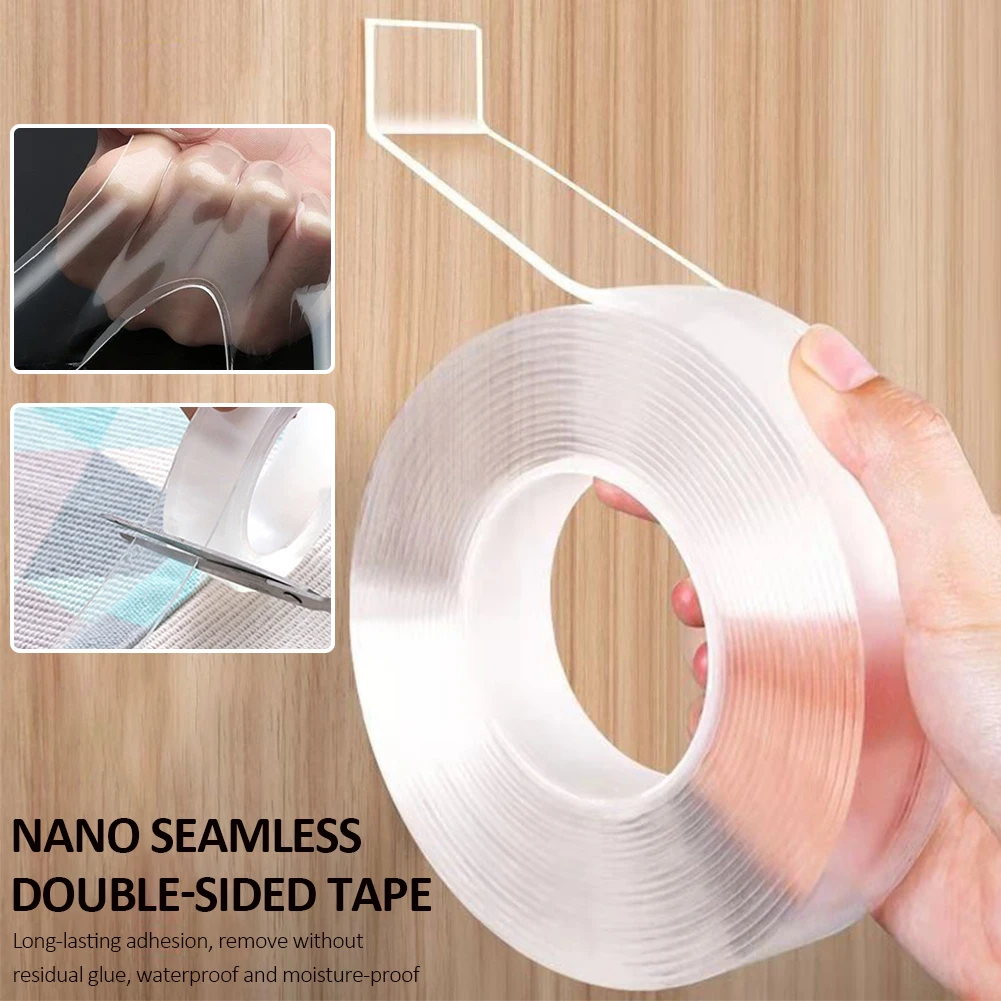 1/2/3/5M Nano Double-Sided Tape Transparent Reusable Waterproof Adhesive Tape For Home Kitchen Bathroom
1/2/3/5M Nano Double-Sided Tape Transparent Reusable Waterproof Adhesive Tape For Home Kitchen Bathroom