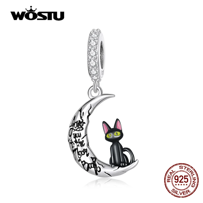 WOSTU 925 Sterling Silver Moon & Black Cat Charm Zircon Bead Fit Original Bracelet For Women DIY Making Vintage Jewelry CQC2218
WOSTU 925 Sterling Silver Moon & Black Cat Charm Zircon Bead Fit Original Bracelet For Women DIY Making Vintage Jewelry CQC2218
