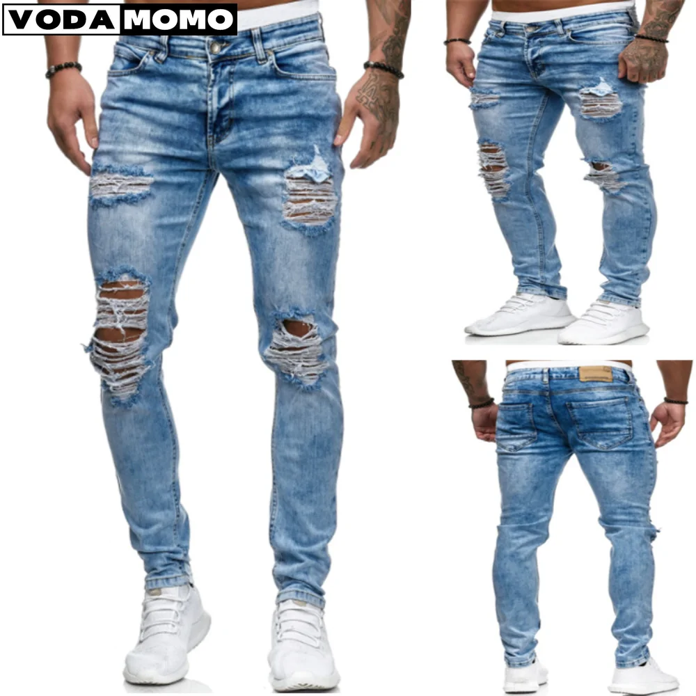 Fashion Street Style Ripped Skinny Jeans Men Vintage wash Solid Denim Trouser Mens Casual Slim fit pencil denim Pants hot sale
Fashion Street Style Ripped Skinny Jeans Men Vintage wash Solid Denim Trouser Mens Casual Slim fit pencil denim Pants hot sale