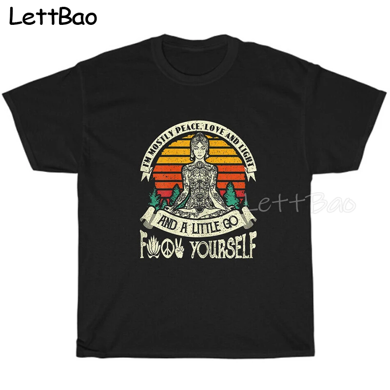I'm Mostly Peace Love And Light & A Little Go Yoga T-shirt Cotton Summer Men T Shirt Streetwear Printed Tshirts Men's Clothing
I'm Mostly Peace Love And Light & A Little Go Yoga T-shirt Cotton Summer Men T Shirt Streetwear Printed Tshirts Men's Clothing