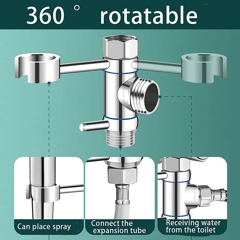 Bass One-In Two-Out Water Angle Valves Shower Head Adapter With 360° Rotating Stand Base Bathroom Accessories Durable
Bass One-In Two-Out Water Angle Valves Shower Head Adapter With 360° Rotating Stand Base Bathroom Accessories Durable