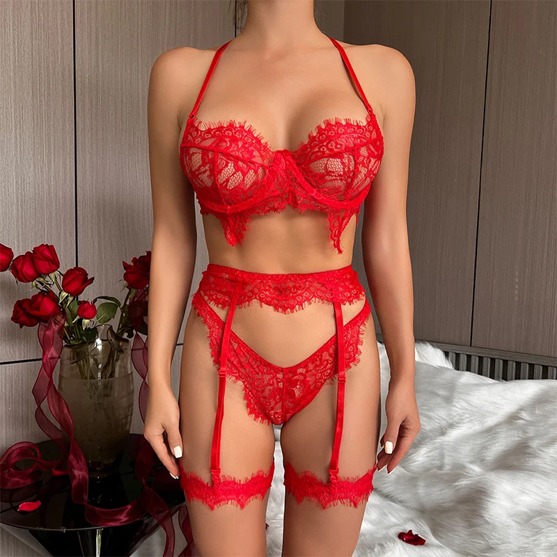 Соблазнительное нижнее белье Chicmatchy, комплект женского нижнего белья, кружевной соблазнительный прозрачный удобный комплект из трех предметов с подвеской на шею
Соблазнительное нижнее белье Chicmatchy, комплект женского нижнего белья, кружевной соблазнительный прозрачный удобный комплект из трех предметов с подвеской на шею
