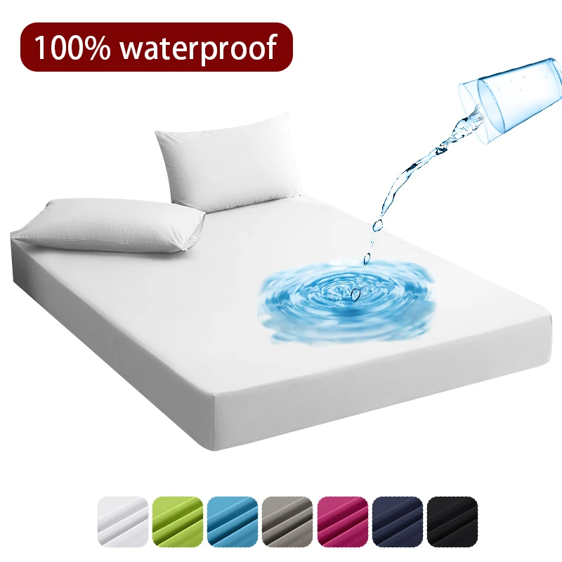 Waterproof Solid Color Mattress Covers Protector Adjustable Non-slip Bed Fitted Sheet With Elastic Band for King 90/160/180x200
Waterproof Solid Color Mattress Covers Protector Adjustable Non-slip Bed Fitted Sheet With Elastic Band for King 90/160/180x200