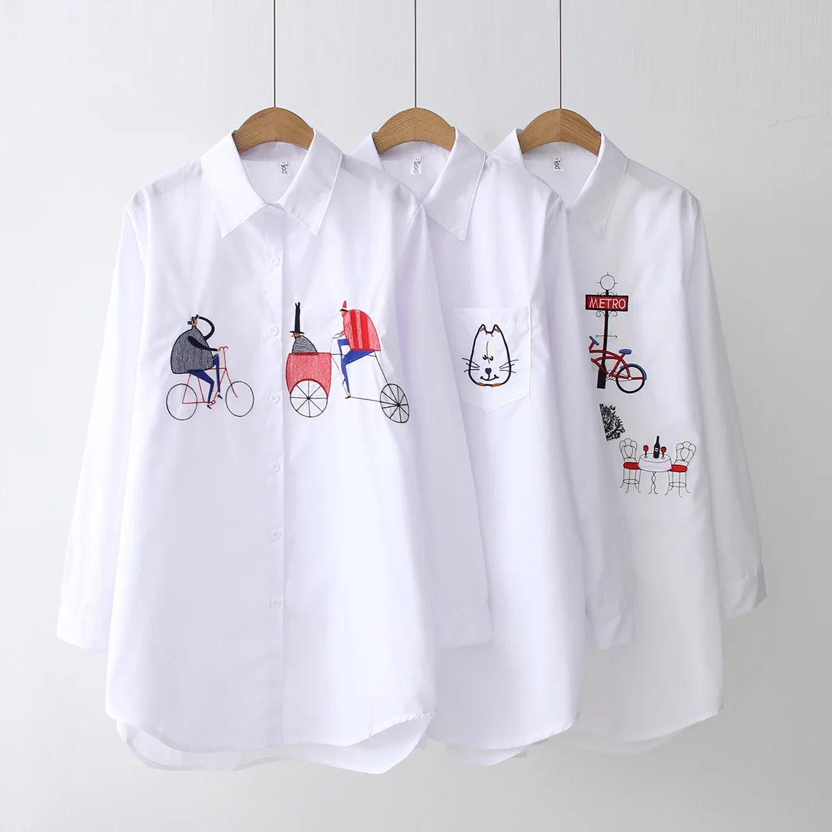 2022 NEW Spring Summer White Shirt Casual Wear Button Up Turn Down Collar Long Sleeve Cotton Blouse Embroidery Feminina Hot Sale
2022 NEW Spring Summer White Shirt Casual Wear Button Up Turn Down Collar Long Sleeve Cotton Blouse Embroidery Feminina Hot Sale