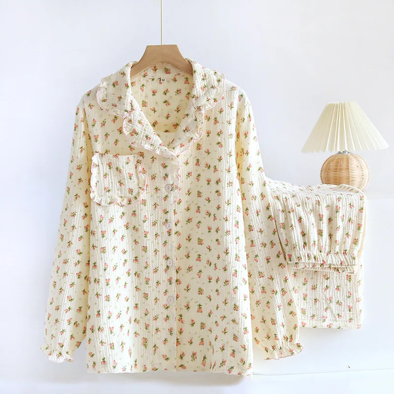 Women's Cotton Pajama Nighty For Wife Lingerie For Ladies Sleepwear Autumn Long Sleeve Floral Print Night Suits For Women
Women's Cotton Pajama Nighty For Wife Lingerie For Ladies Sleepwear Autumn Long Sleeve Floral Print Night Suits For Women