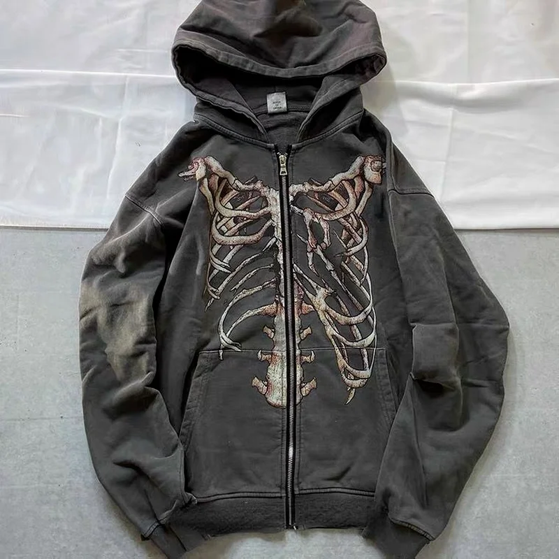 N GIRLS Deeptown Y2K Gothic Skeleton Print Oversize Hoodie Women Punk Harajuku Hip Hop Zipper Sweatshirt Female Mall Goth Top
N GIRLS Deeptown Y2K Gothic Skeleton Print Oversize Hoodie Women Punk Harajuku Hip Hop Zipper Sweatshirt Female Mall Goth Top
