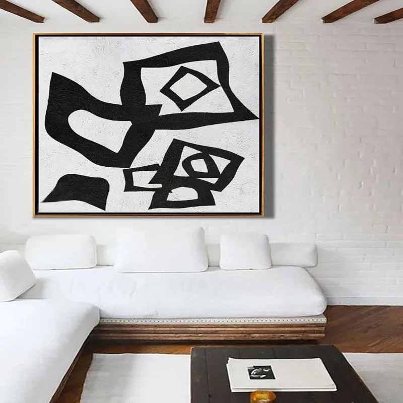 High Quality Modern Oil Painting Handmade Simple Black White Lines On Canvas Room Decoration Abstract Drawing Unframed Pictures
High Quality Modern Oil Painting Handmade Simple Black White Lines On Canvas Room Decoration Abstract Drawing Unframed Pictures