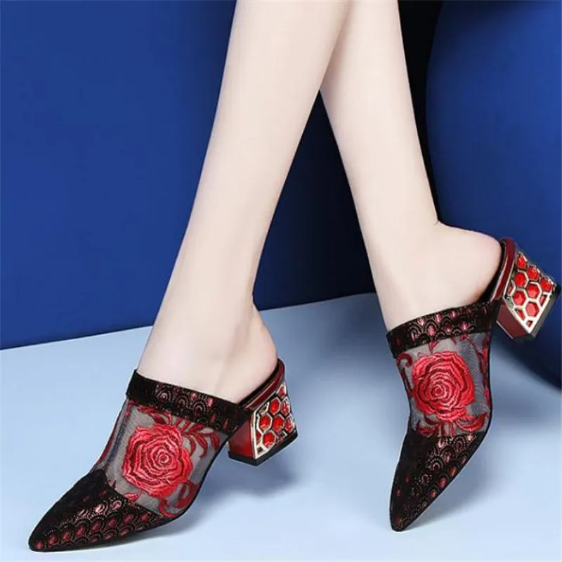 Women's Slippers Woman Summer Shoes High Heel Silk Flower Elegant Ladies Fashion Pointed Toe Casual Female Square Heel
Women's Slippers Woman Summer Shoes High Heel Silk Flower Elegant Ladies Fashion Pointed Toe Casual Female Square Heel