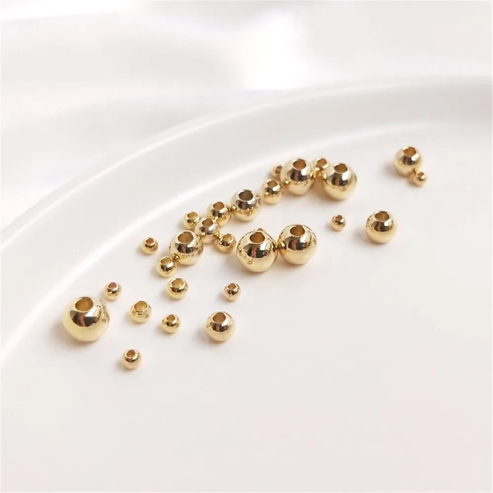 14K Gold Color Round beads loose beads DIY bracelet first jewelry handmade beaded material accessories
14K Gold Color Round beads loose beads DIY bracelet first jewelry handmade beaded material accessories